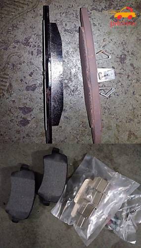 Comparing new front brake pads with old